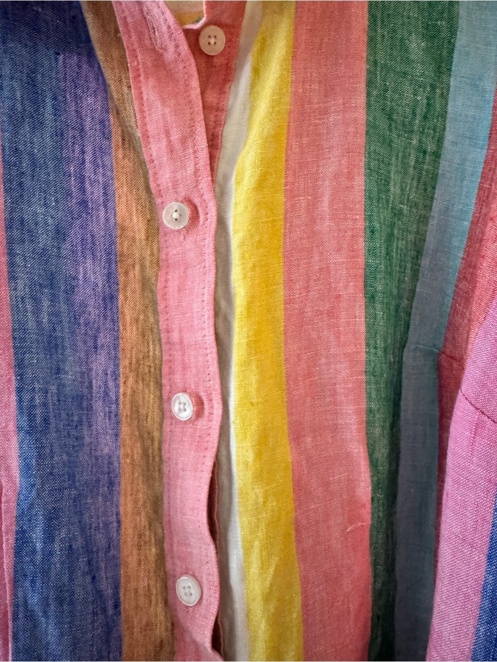 Boden Alexa linen stripe pink multicolor shirt maxi dress US8R UK 12R - Picture 4 of 7